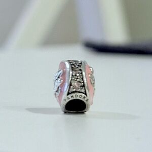 Pandora Minnie Mouse Pink enamel and Sterling Silver Charm